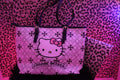 Pink Kitty-Inspired Floral Tote Bag
